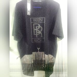 Mens HUDSON Outerwear BEEN RICH Rolls Royce Bling rhinestones T Shirt Size 2X